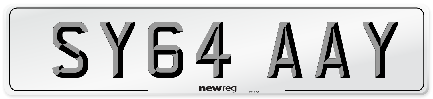 SY64 AAY Number Plate from New Reg